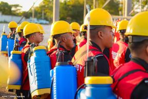 Acto de Juramentación del Primer Comisionado Francisco Díaz y Policías Voluntarios de Managua