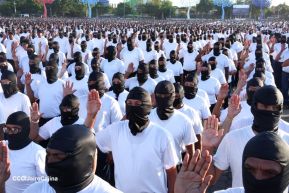 Acto de Juramentación del Primer Comisionado Francisco Díaz y Policías Voluntarios de Managua