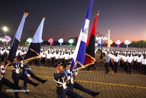 Acto de Juramentación del Primer Comisionado Francisco Díaz y Policías Voluntarios de Managua