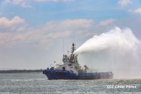 Acto de entrega de equipos de la República Popular China para modernizar Puerto Corinto
