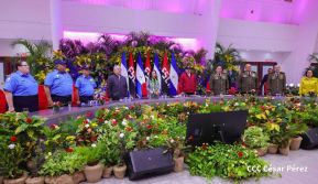 Acto de otorgamiento de los grados militares de Coronel General a mandos del Ejército de Nicaragua