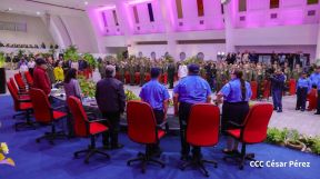 Acto de otorgamiento de los grados militares de Coronel General a mandos del Ejército de Nicaragua