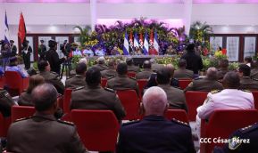 Acto de otorgamiento de los grados militares de Coronel General a mandos del Ejército de Nicaragua