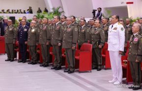 Acto de otorgamiento de los grados militares de Coronel General a mandos del Ejército de Nicaragua