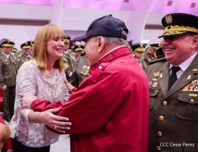 Acto de otorgamiento de los grados militares de Coronel General a mandos del Ejército de Nicaragua