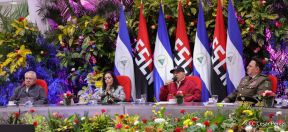 Acto de otorgamiento de los grados militares de Coronel General a mandos del Ejército de Nicaragua