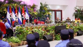Acto de otorgamiento de los grados militares de Coronel General a mandos del Ejército de Nicaragua