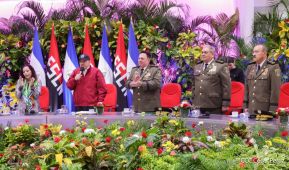 Acto de otorgamiento de los grados militares de Coronel General a mandos del Ejército de Nicaragua