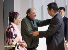 Copresidentes de Nicaragua despiden al Embajador de la República Popular China, Compañero Chen Xi