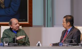 Copresidentes de Nicaragua despiden al Embajador de la República Popular China, Compañero Chen Xi