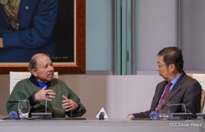 Copresidentes de Nicaragua despiden al Embajador de la República Popular China, Compañero Chen Xi