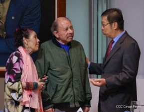 Copresidentes de Nicaragua despiden al Embajador de la República Popular China, Compañero Chen Xi
