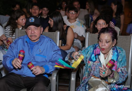 Copresidentes de Nicaragua, comandante Daniel Ortega y Compañera Rosario Murillo celebran la Purísima 