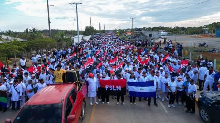 Entrega del Hospital Sandino Nuevo Amanecer en saludo al General de Hombres y Mujeres Libres