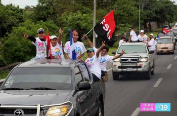 Caravanas de todo el país llegan a Managua para celebración del 35/19