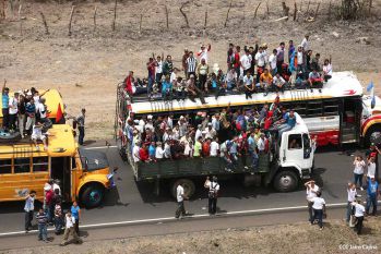 Caravanas de todo el país llegan a Managua para celebración del 35/19