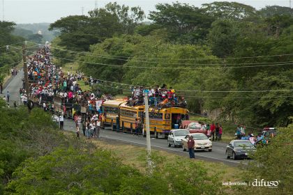 Imágenes aéreas de caravanas entrando a Managua para celebrar el 35/19