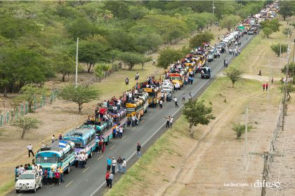 Imágenes aéreas de caravanas entrando a Managua para celebrar el 35/19