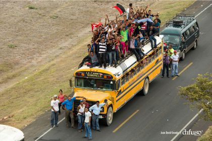 Imágenes aéreas de caravanas entrando a Managua para celebrar el 35/19
