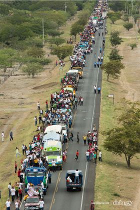 Imágenes aéreas de caravanas entrando a Managua para celebrar el 35/19