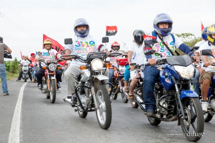 Caravanas de todo el país llegan a Managua para celebración del 35/19