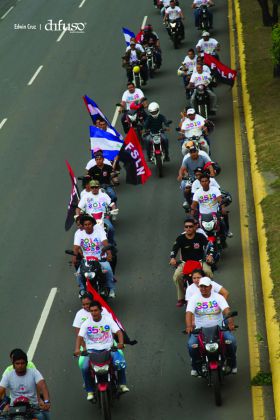 Caravanas de todo el país llegan a Managua para celebración del 35/19
