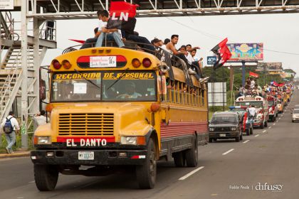 Caravanas de todo el país llegan a Managua para celebración del 35/19