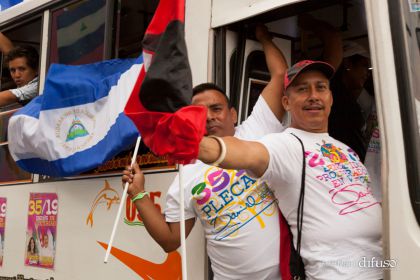 Caravanas de todo el país llegan a Managua para celebración del 35/19
