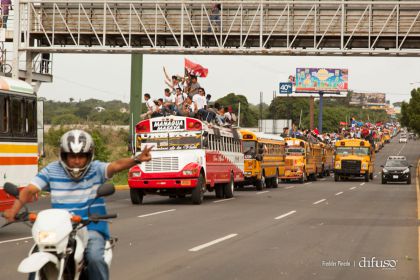 Caravanas de todo el país llegan a Managua para celebración del 35/19