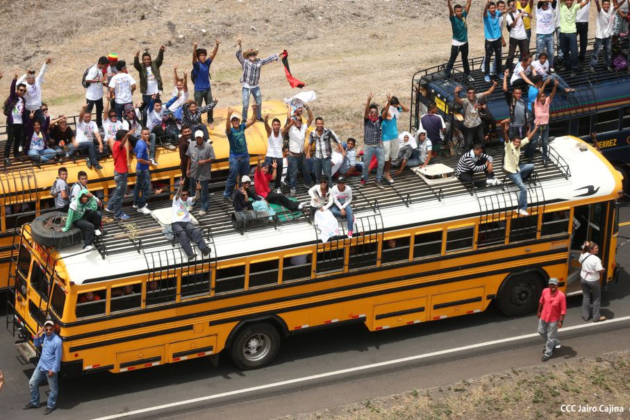 Caravanas de todo el país llegan a Managua para celebración del 35/19