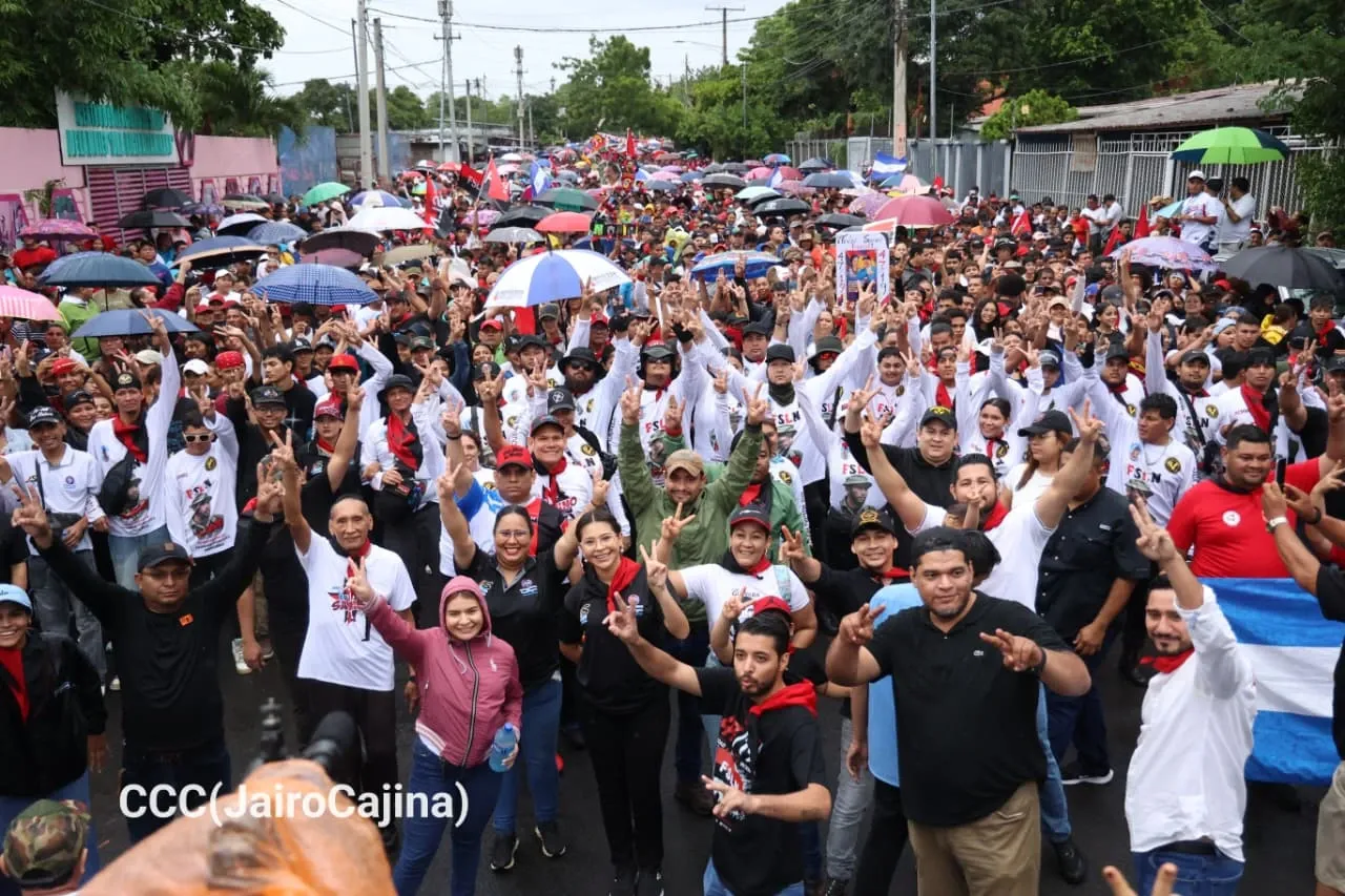 Militancia sandinista protagoniza caminata en homenaje al 47/19 en Managua