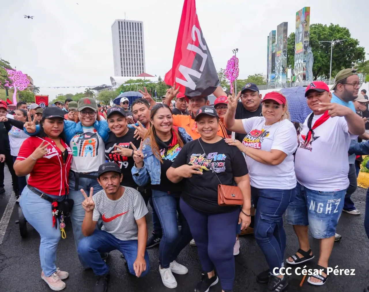 Militancia sandinista protagoniza caminata en homenaje al 47/19 en Managua