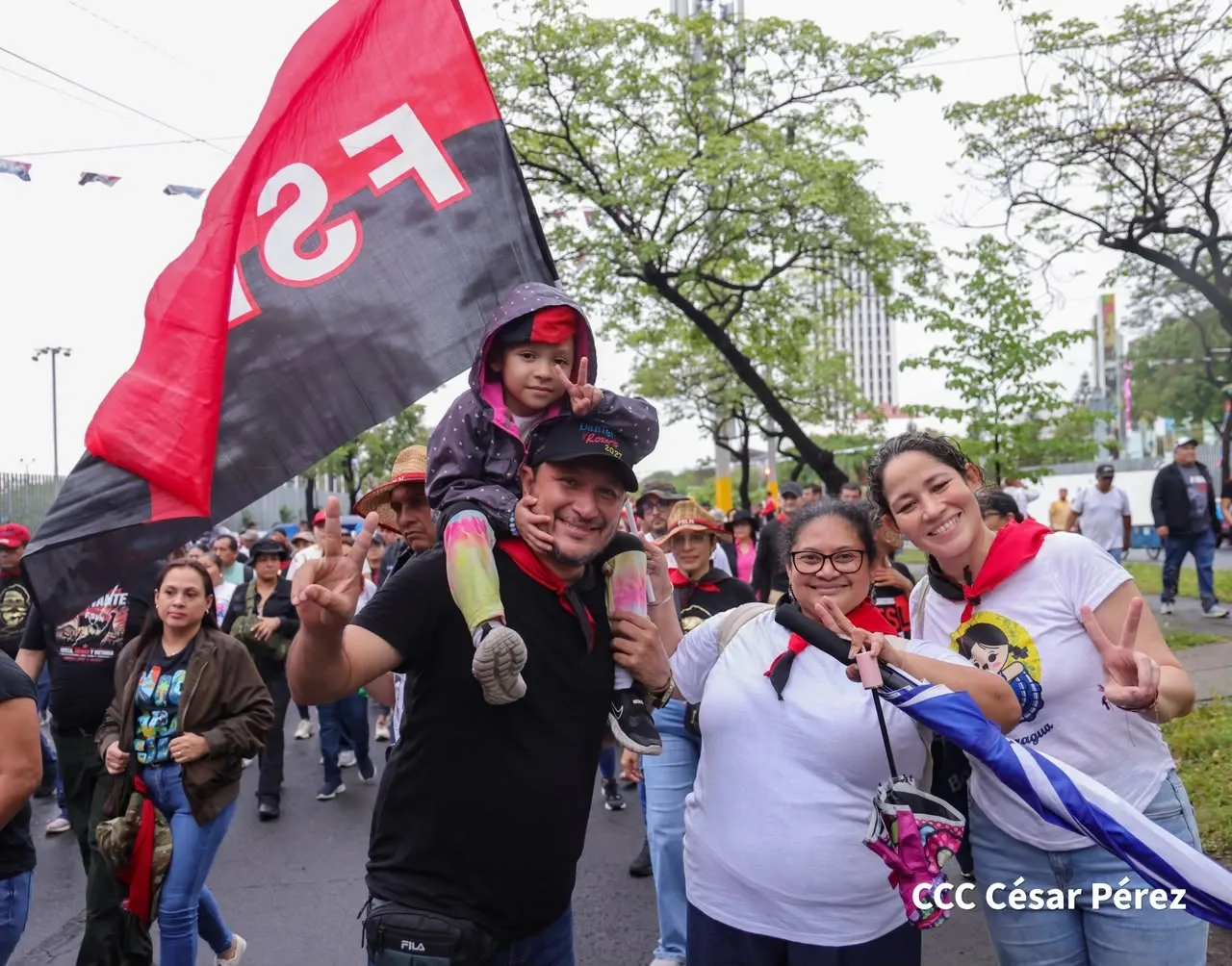 Militancia sandinista protagoniza caminata en homenaje al 47/19 en Managua