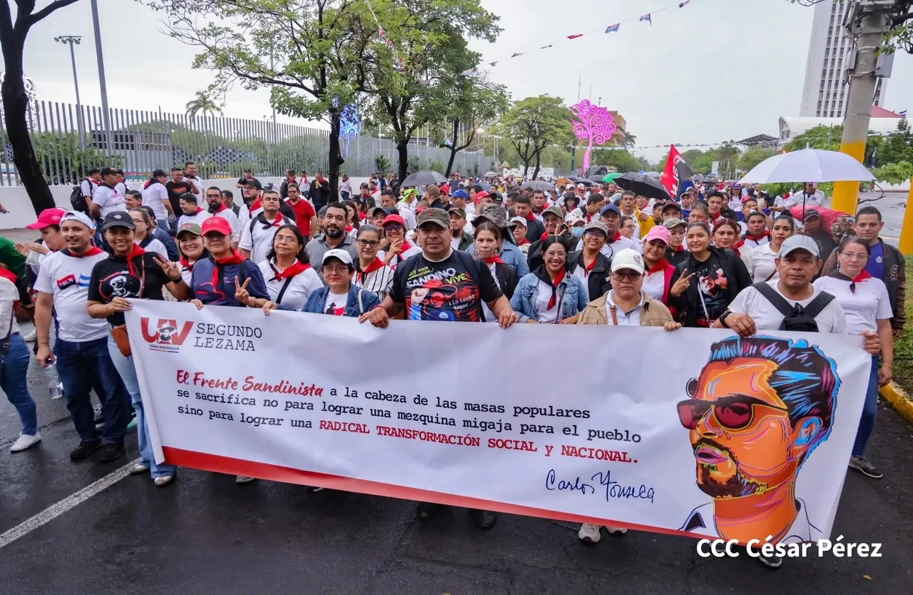 Militancia sandinista protagoniza caminata en homenaje al 47/19 en Managua