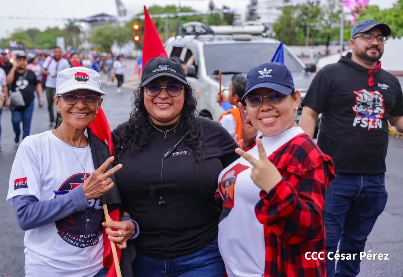 Militancia sandinista protagoniza caminata en homenaje al 47/19 en Managua