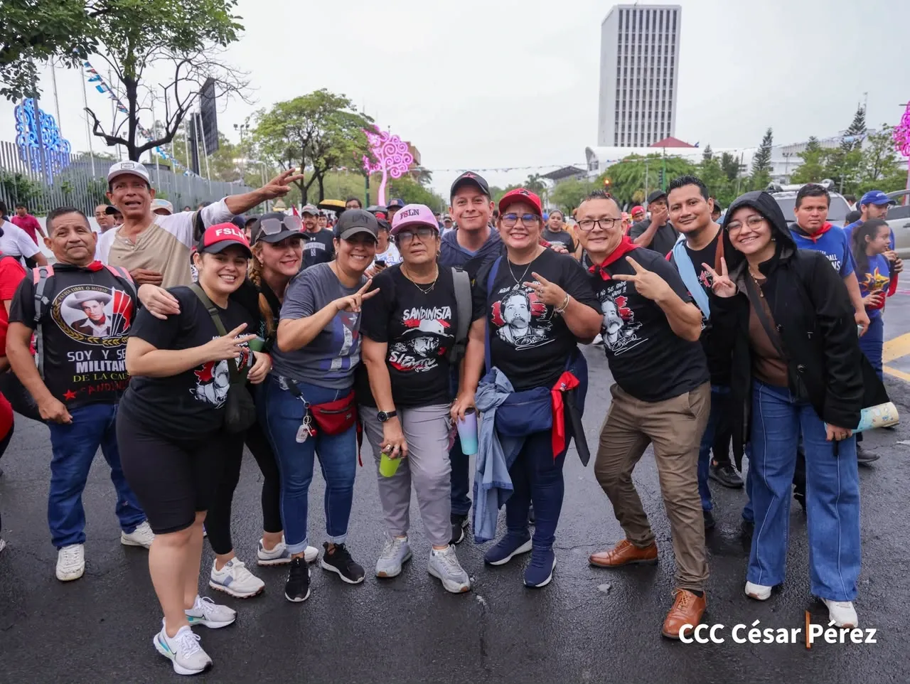 Militancia sandinista protagoniza caminata en homenaje al 47/19 en Managua