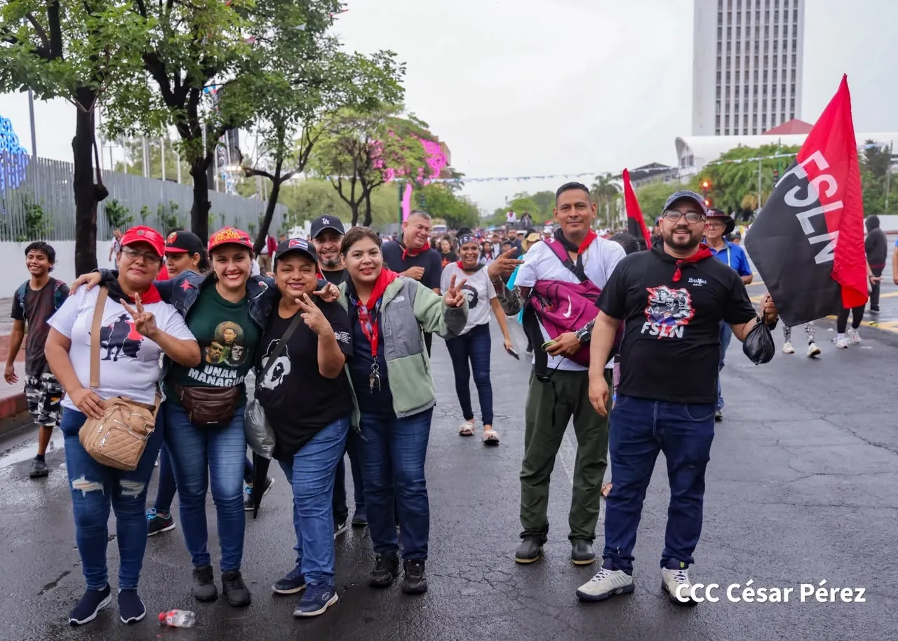 Militancia sandinista protagoniza caminata en homenaje al 47/19 en Managua