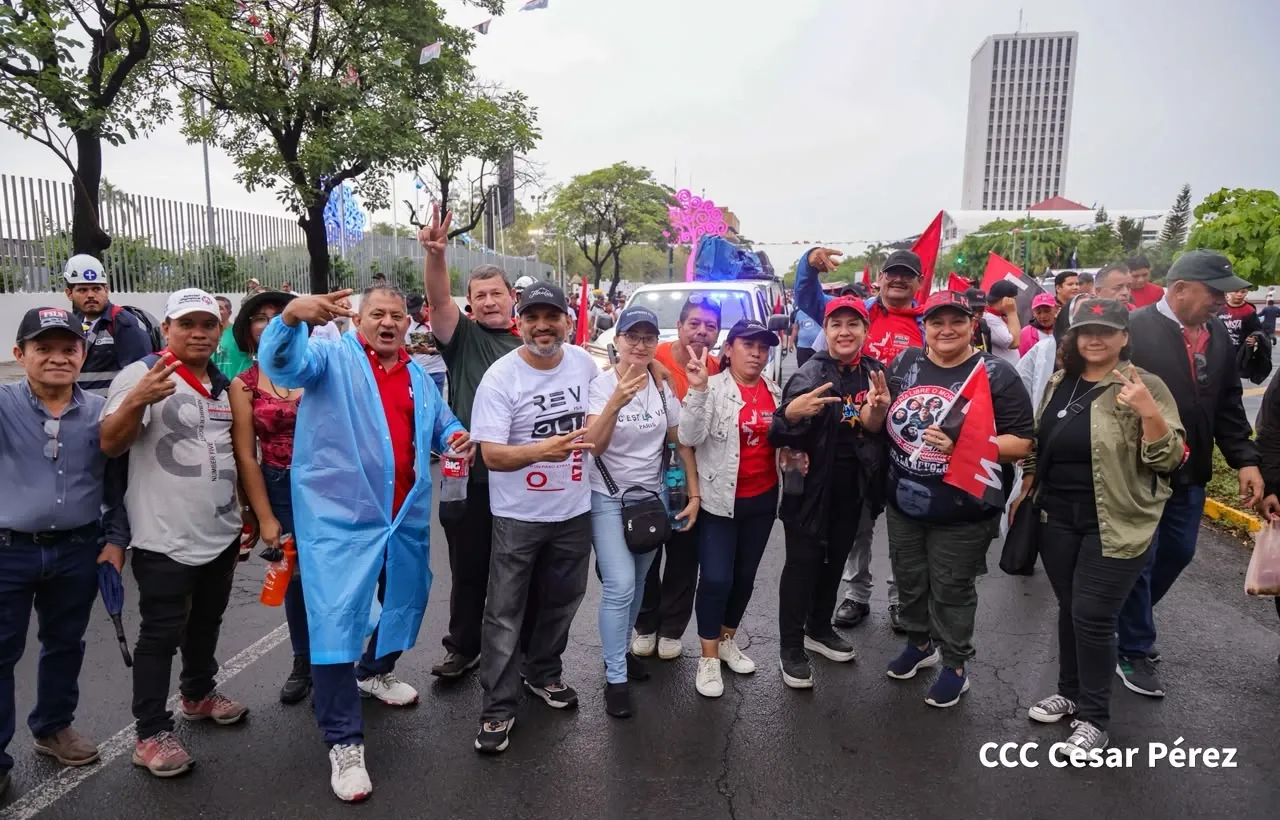 Militancia sandinista protagoniza caminata en homenaje al 47/19 en Managua