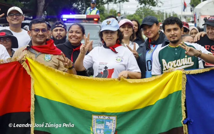Militancia sandinista protagoniza caminata en homenaje al 47/19 en Managua