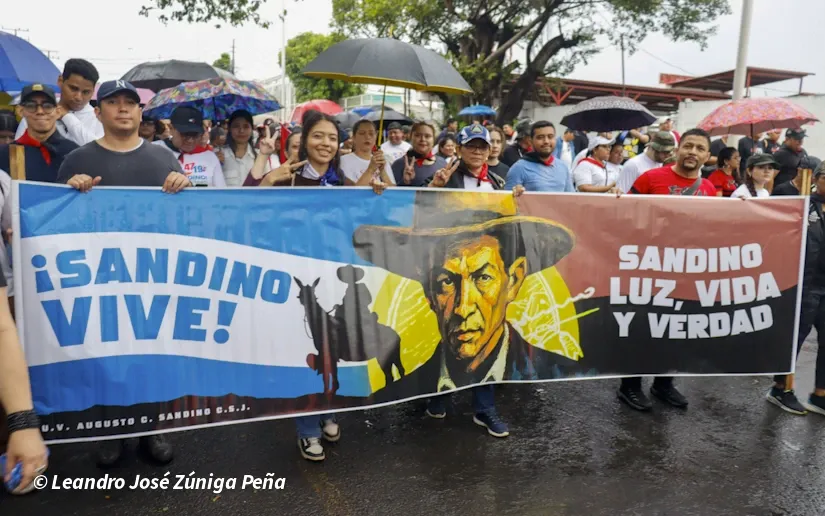 Militancia sandinista protagoniza caminata en homenaje al 47/19 en Managua