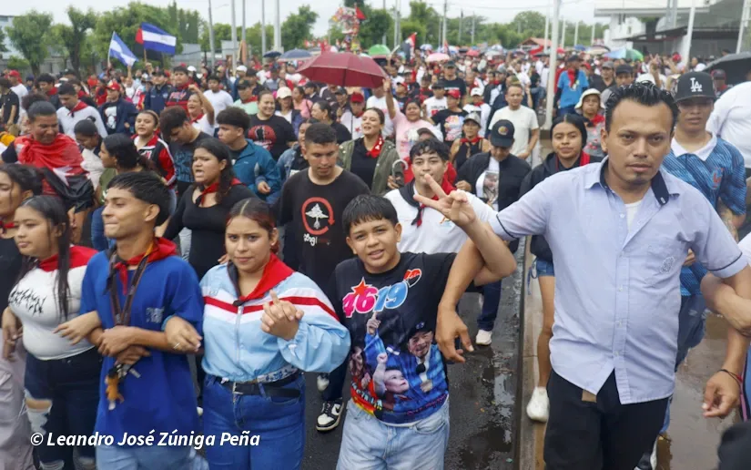 Militancia sandinista protagoniza caminata en homenaje al 47/19 en Managua