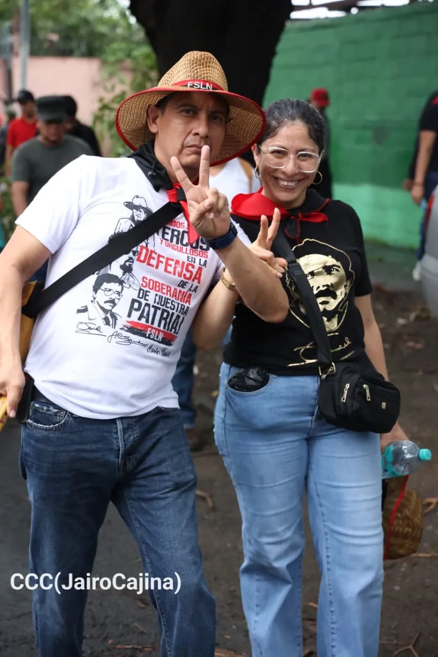 Militancia sandinista protagoniza caminata en homenaje al 47/19 en Managua