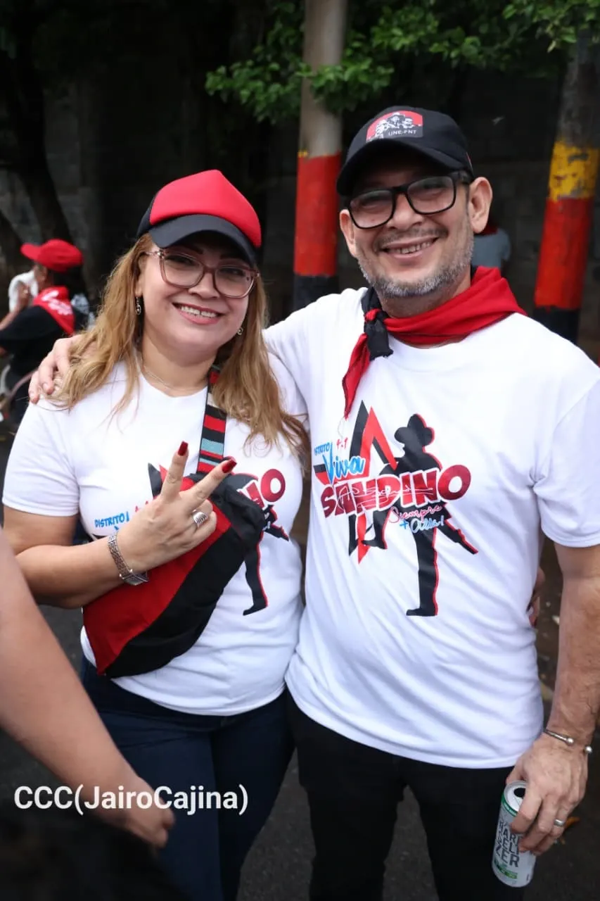 Militancia sandinista protagoniza caminata en homenaje al 47/19 en Managua