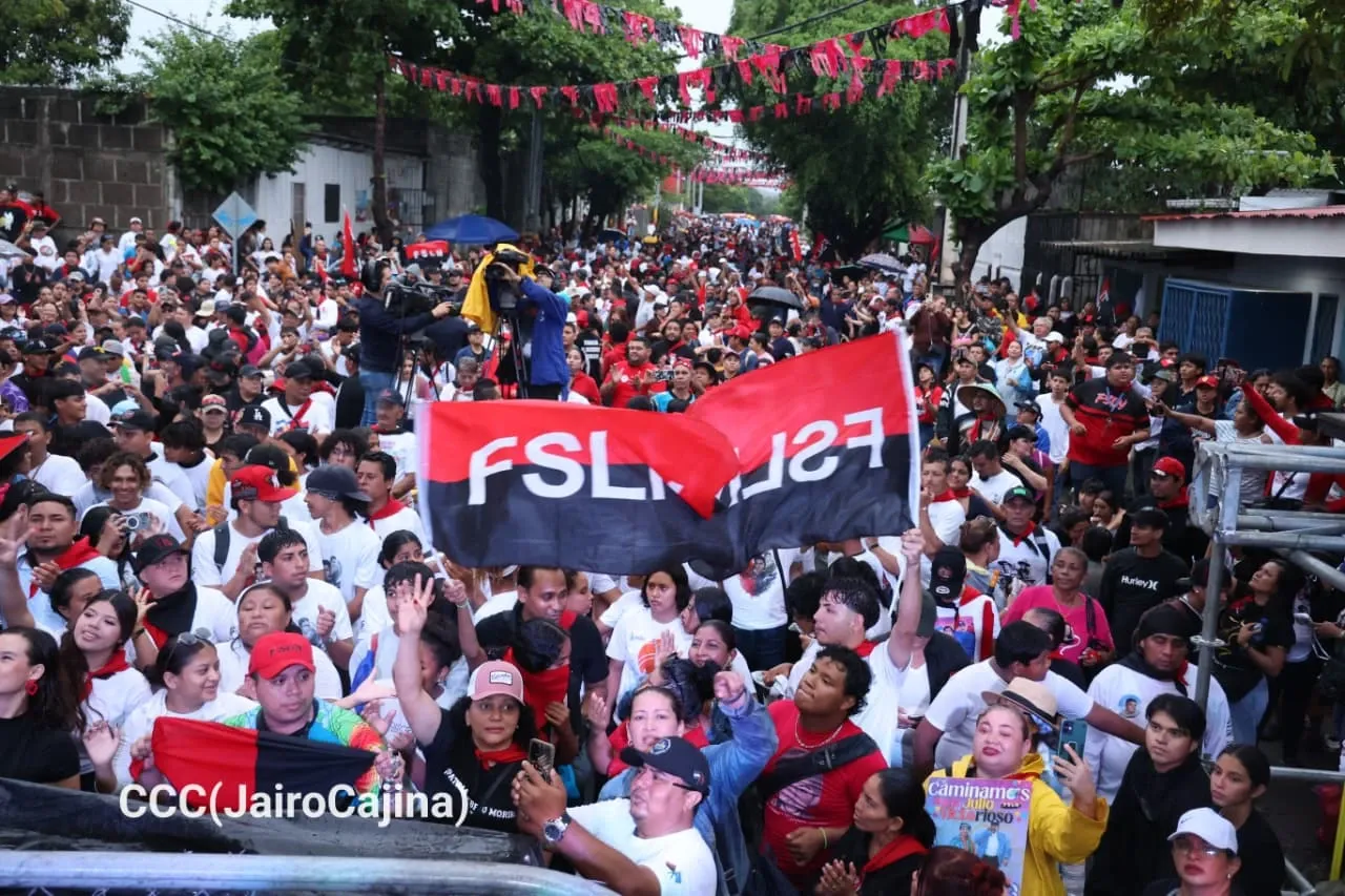 Militancia sandinista protagoniza caminata en homenaje al 47/19 en Managua