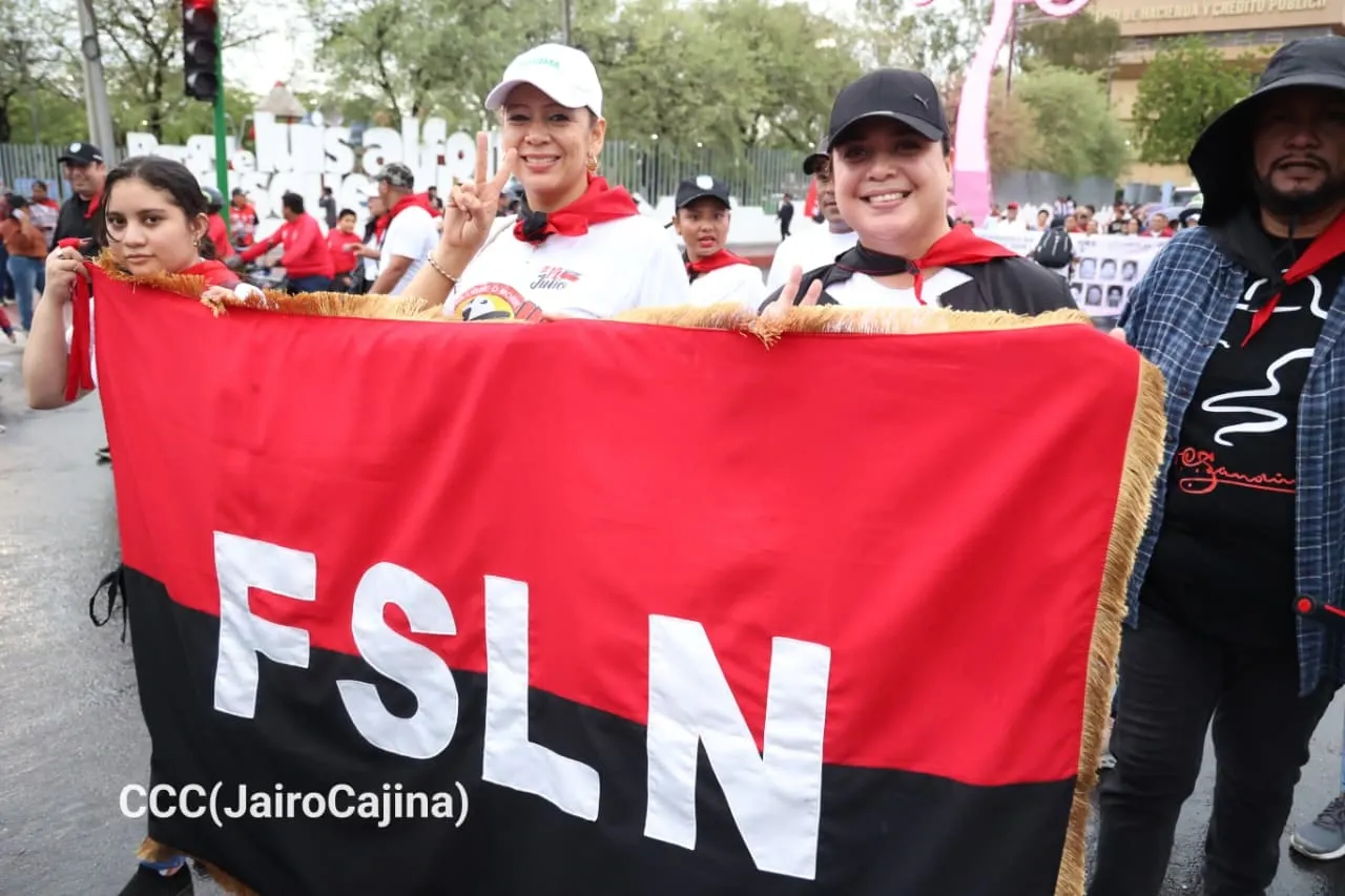 Militancia sandinista protagoniza caminata en homenaje al 47/19 en Managua