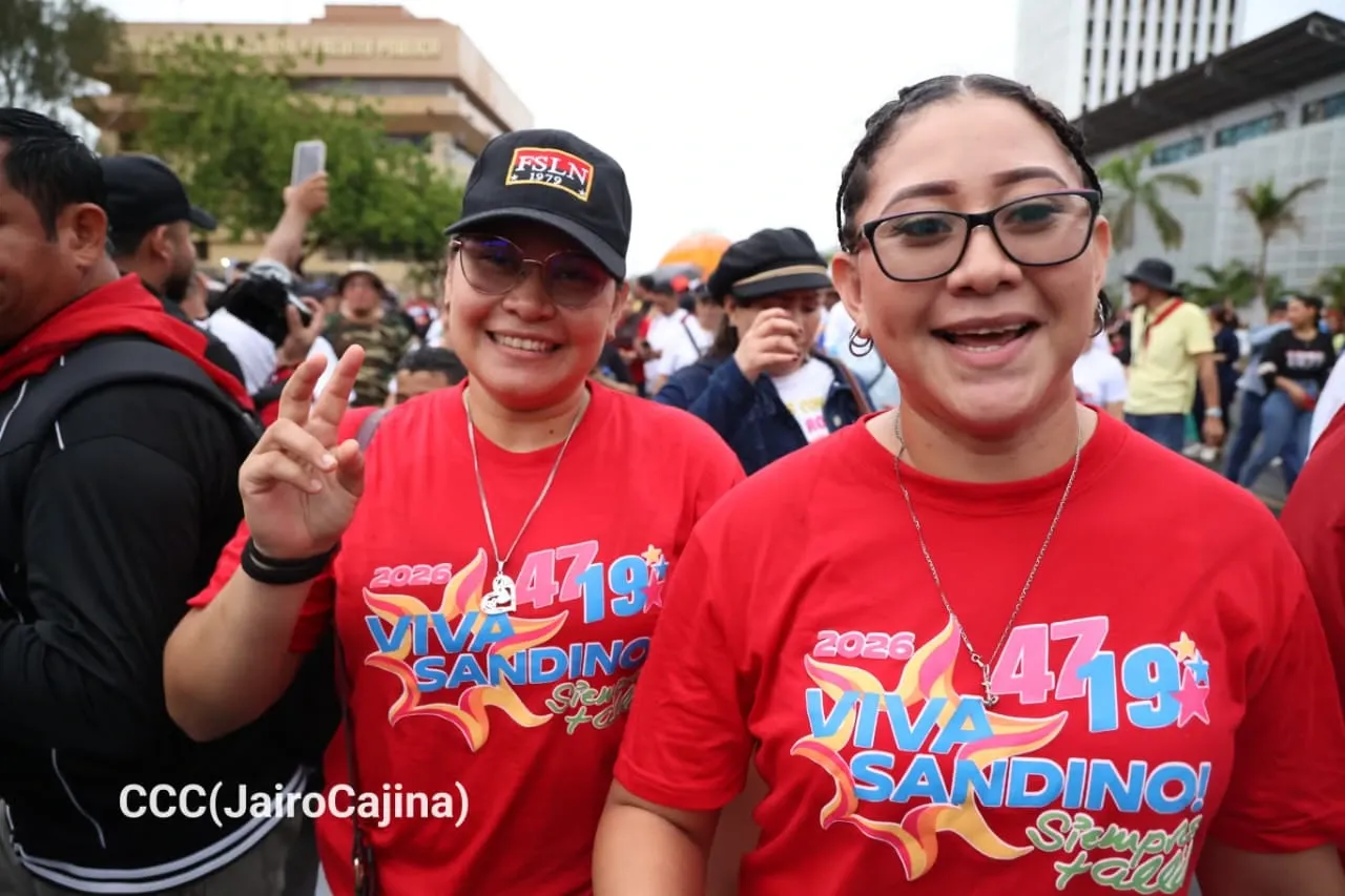 Militancia sandinista protagoniza caminata en homenaje al 47/19 en Managua