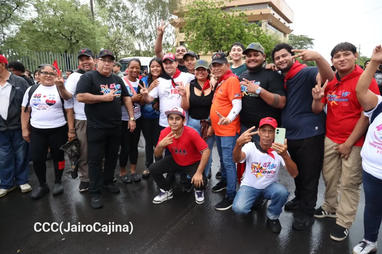 Militancia sandinista protagoniza caminata en homenaje al 47/19 en Managua