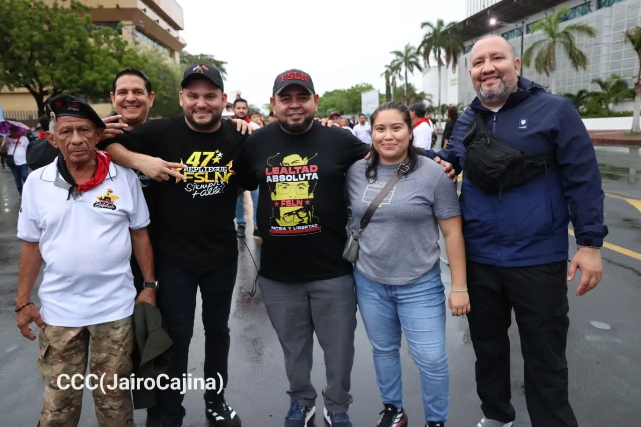 Militancia sandinista protagoniza caminata en homenaje al 47/19 en Managua