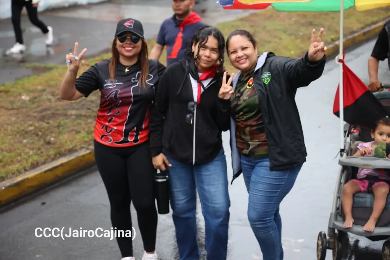 Militancia sandinista protagoniza caminata en homenaje al 47/19 en Managua