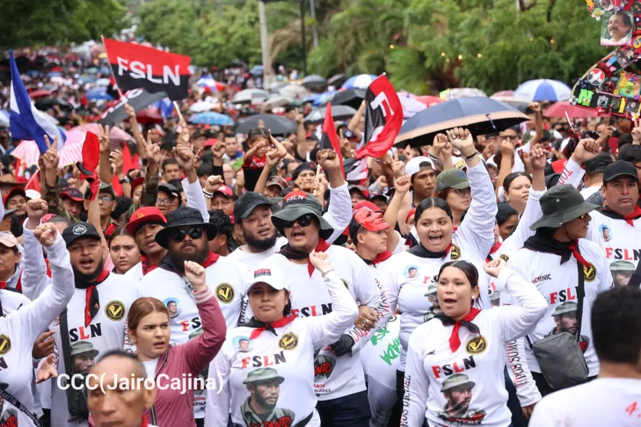 Militancia sandinista protagoniza caminata en homenaje al 47/19 en Managua
